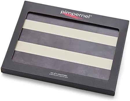 Pimpernel Mono Collection Placemats | סט של 4 | מחצלות עמידות בחום | לוח מגובה פקק | סט פלייס קשה לשולחן